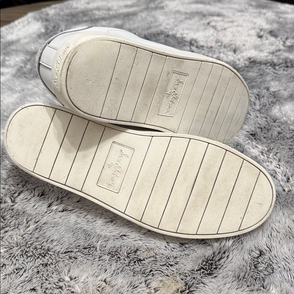 Sam Edelman Eyhyl Lace‎ Up Low Top White Leather Sneakers Women's 9.5 Timeless - Picture 6 of 8